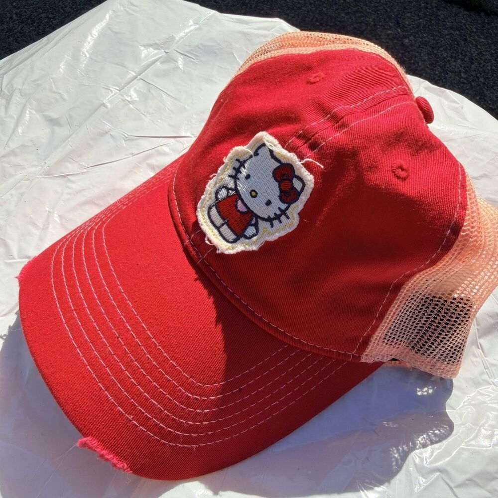 Hello Kitty Girl’s Hat Red And Black Snap Back NEW